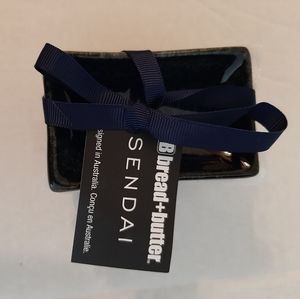 Sendai Stoneware Butter, Dipping Dish set of 4 Gem Blue